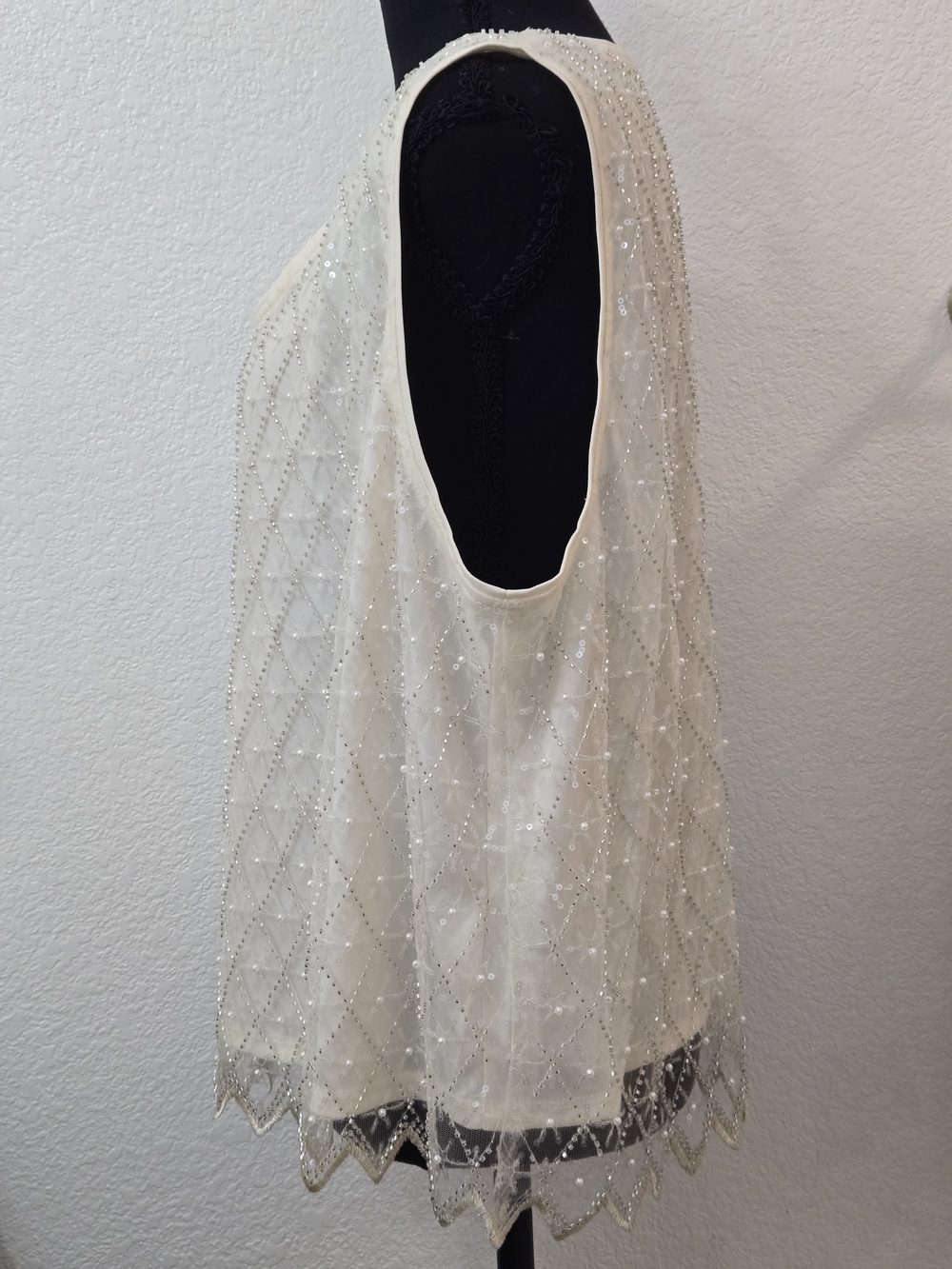 Adrianna Papell Ivory Beaded Tank Top - Picture 7 of 13
